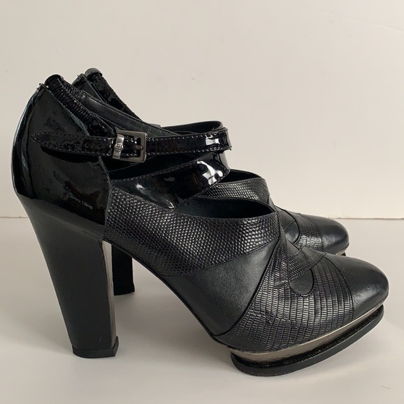 BCBG MaxAzria Leather Ankle Strap Platforms Shoes - Picture 6 of 16